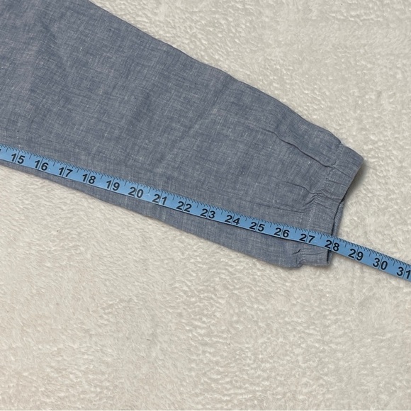 Athleta Cabo Linen Jogger Activewear Summer Pant in Chambray Blue Women's 2 - Picture 7 of 7